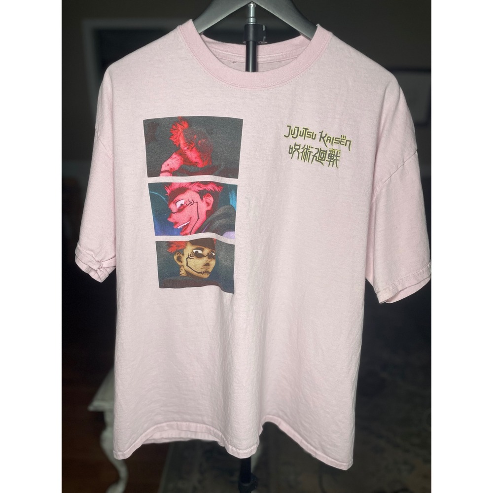 Jujutsu‎ Kaisen Graphic T Shirt Men's XL Pink Anime